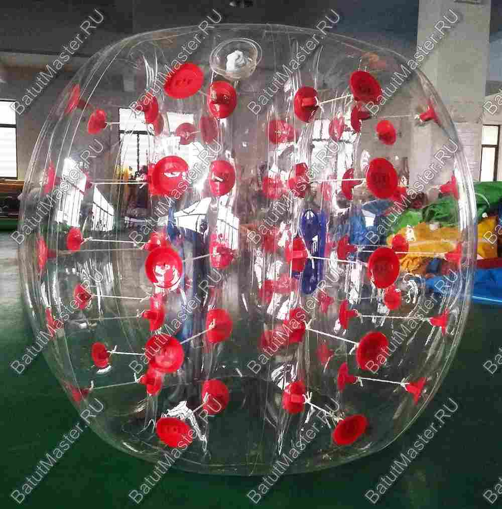 Бампербол ТПУ, диаметр 1 м, с красными держателями