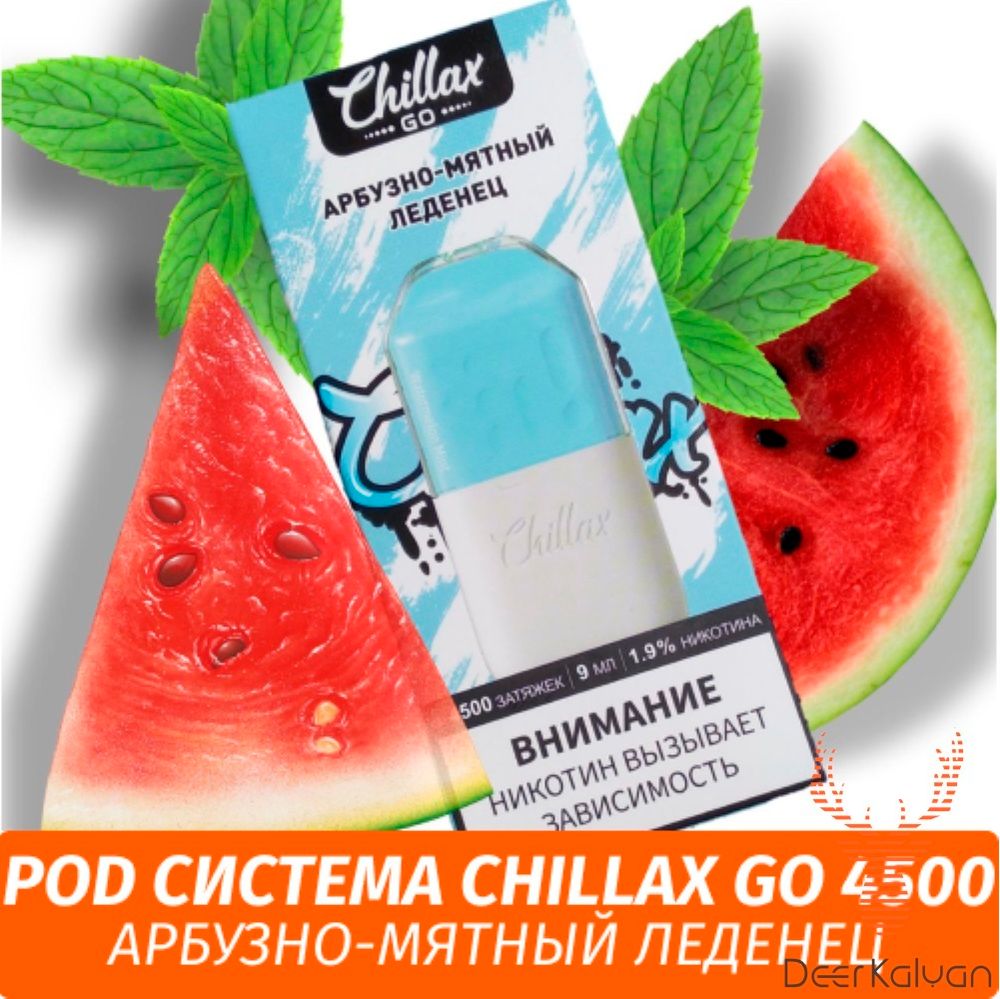 Pod система Chillax Go &quot;Watermelon Mint&quot; (Арбузно-Мятный Леденец) (4500 затяжек)