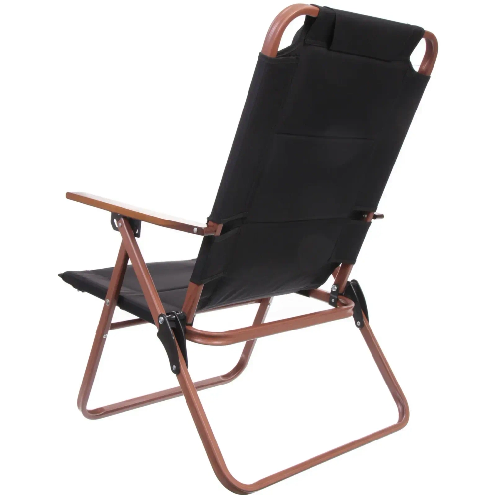 Кресло складное c подлокотниками до 120 кг DC-6018, 59*52*88 см, цвет: чёрный, каркас алюминий, ТуристМастер