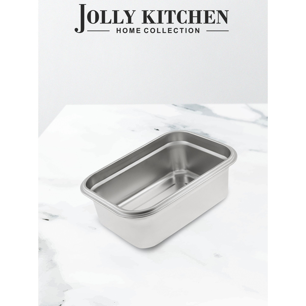 Контейнер пищевой Jolly Kitchen с крышкой, нержавеющая сталь, 25x17,5x9 (2,3 литра)
