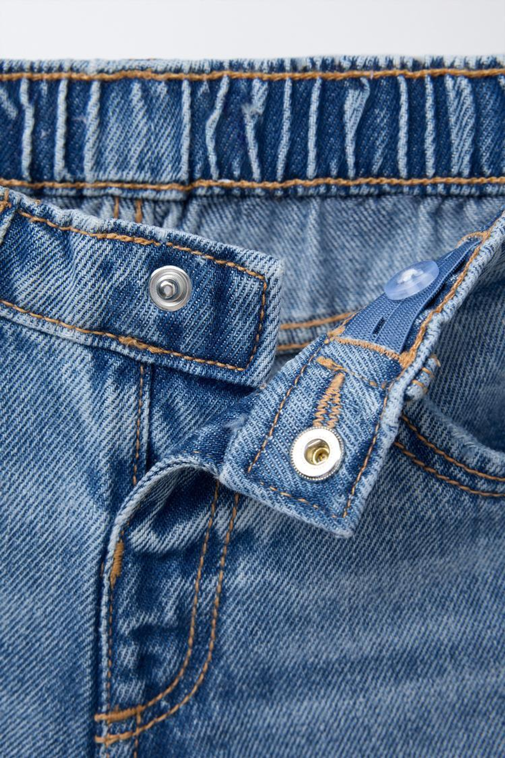 ZARA ДЖИНСОВЫЕ ШОРТЫ С ВЫСОКОЙ ПОСАДКОЙ, ВЫЦВЕТШИЙ СИНИЙ