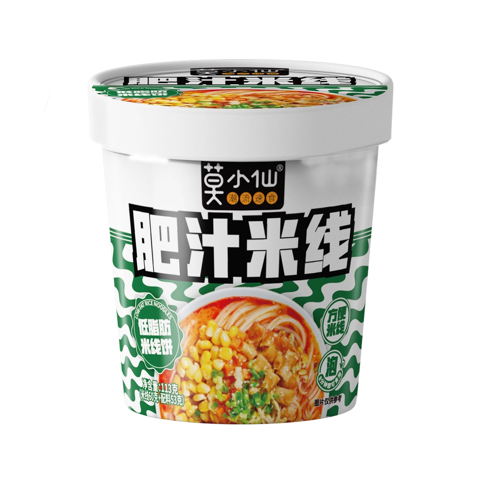 Лапша быстрого приготовления рисовая со свиным бульоном и овощами