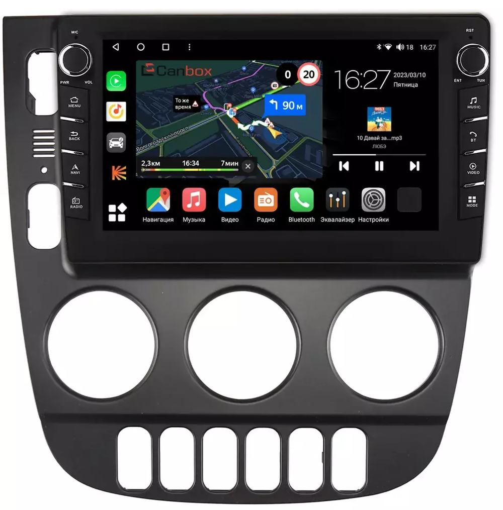 Магнитола для Mercedes-Benz ML W163 2001-2005 (климат, черная) - Canbox 9-1156 Android 10, CarPlay, 4G SIM-слот