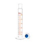 Цилиндр мерный стеклянный с пластиковой пробкой, 50 мл, с круглым стеклянным основанием