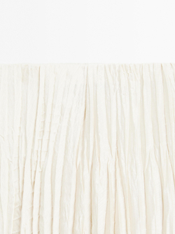 Massimo Dutti Плиссированная юбка миди, кремовый