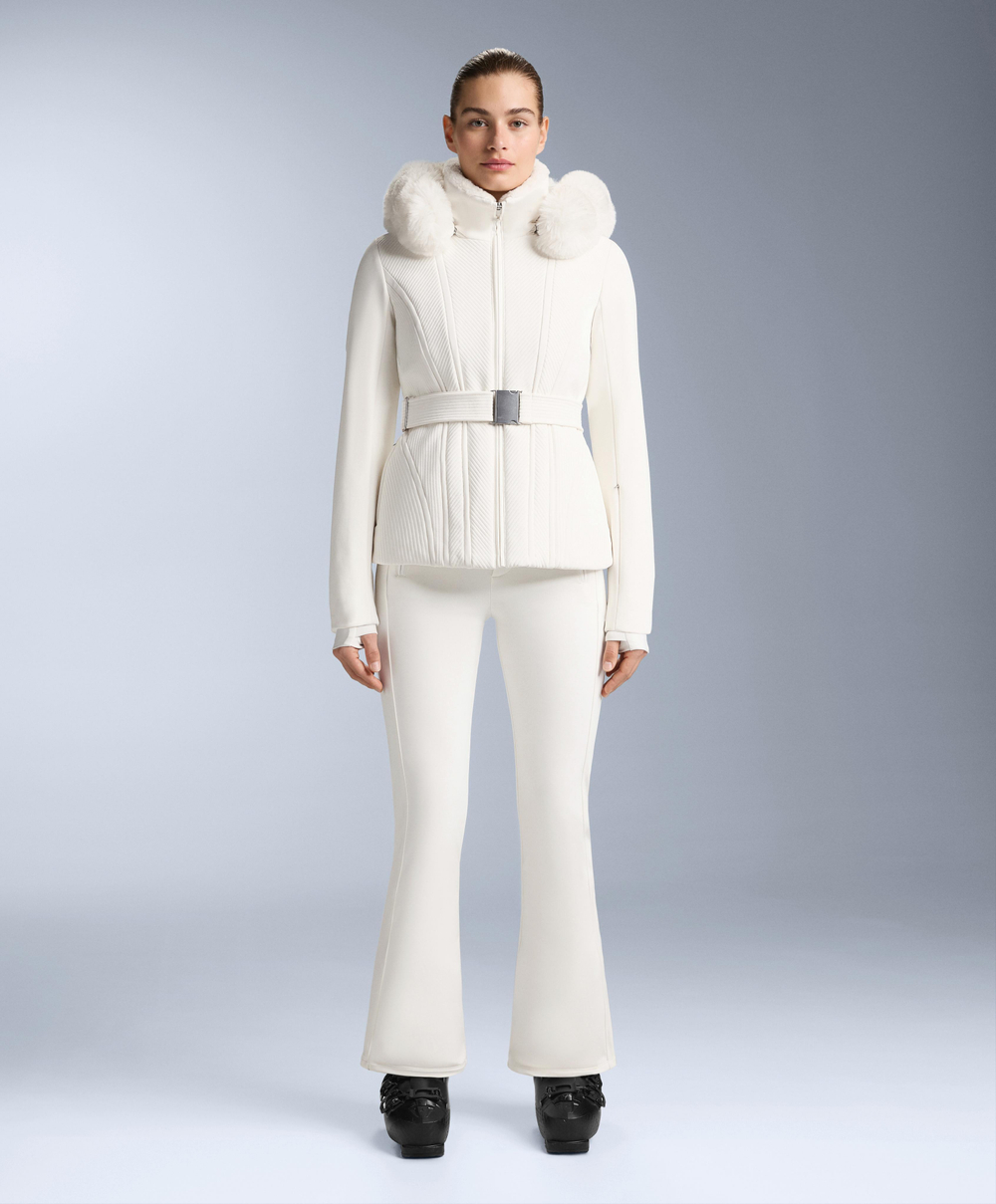 OYSHO Водонепроницаемые эластичные брюки-клеш SKI, белый