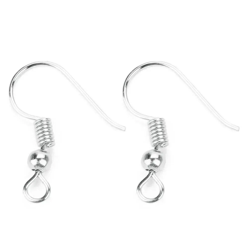 Швензы Крючок с бусиной, цвет: Серебро