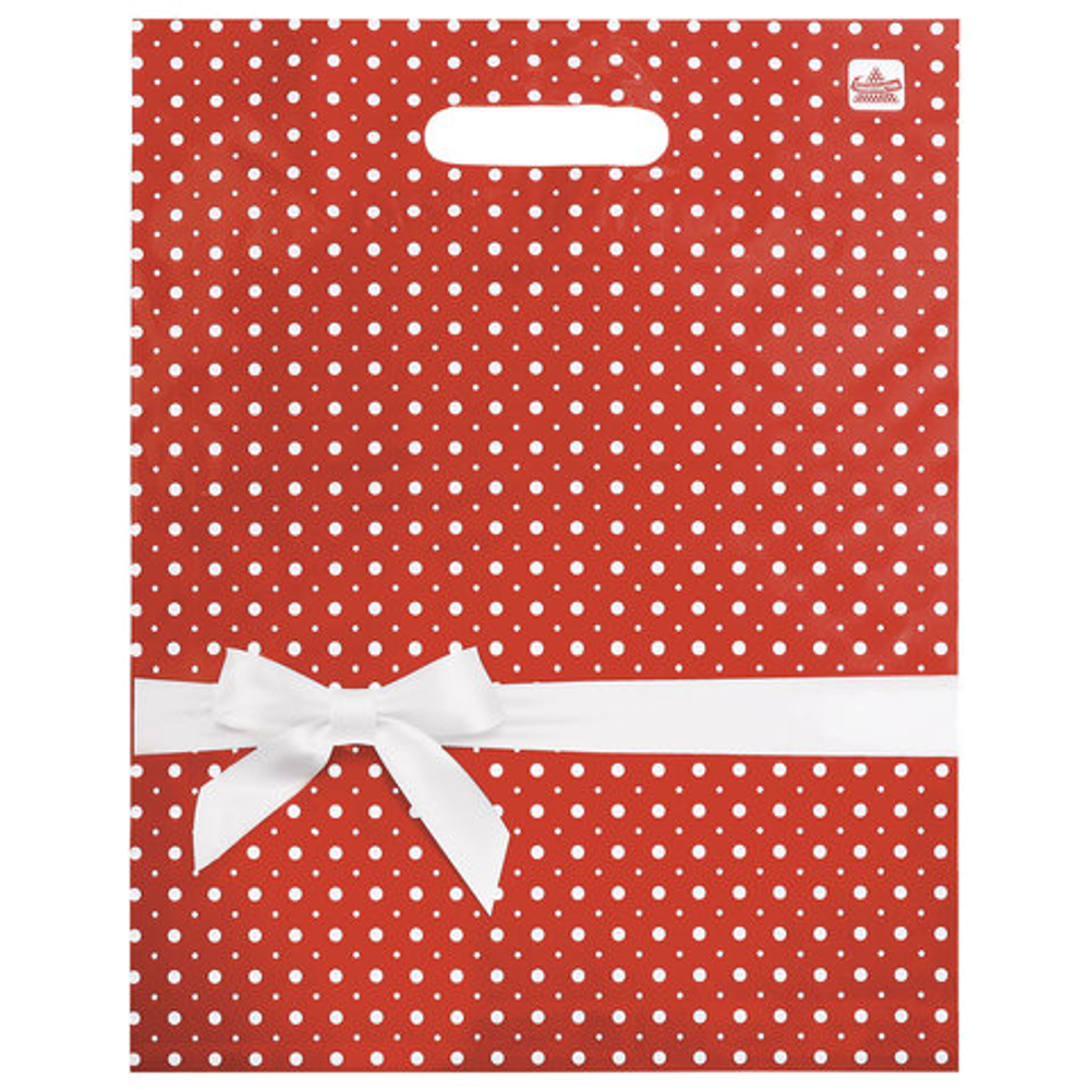 Пакет с вырубной ручкой ПВД, 40х31см, "Подарочный", 60мкм, шк32635