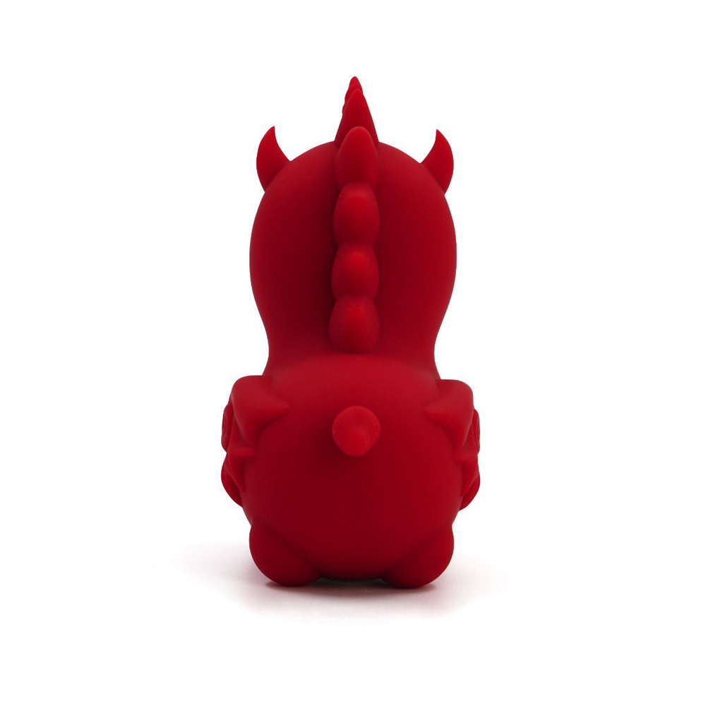 Красный клиторальный стимулятор Blaze Diablo с язычком (Цвет: красный)