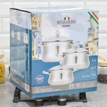 Набор кастрюль 3 предмета (3,6л, 4,4л, 5,6л) нерж Bella Cucina BC-2143