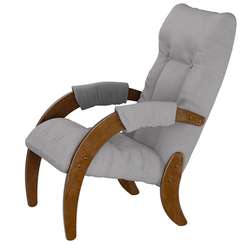 Кресло для отдыха Модель 61 Ткань ультра смок, каркас орех антик