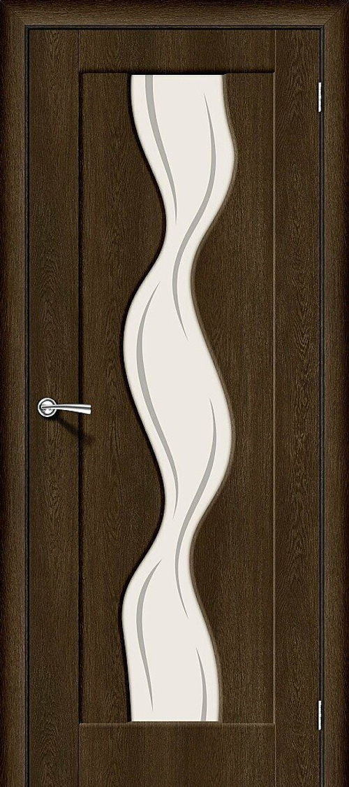 Дверь Вираж-2 / Цвет Dark Barnwood / Стекло Art Glass / Двери Браво