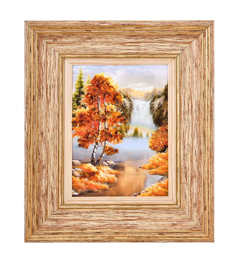 AMB-03/35 Картина «Красота природы» (с янтарной крошкой) H-32см