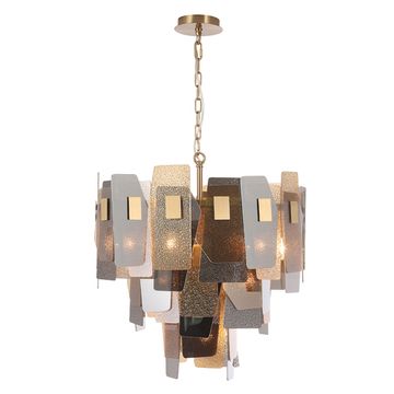 Подвесная люстра 10*E14 POINT SP10 латунь/янтарный/дымчатый Crystal Lux