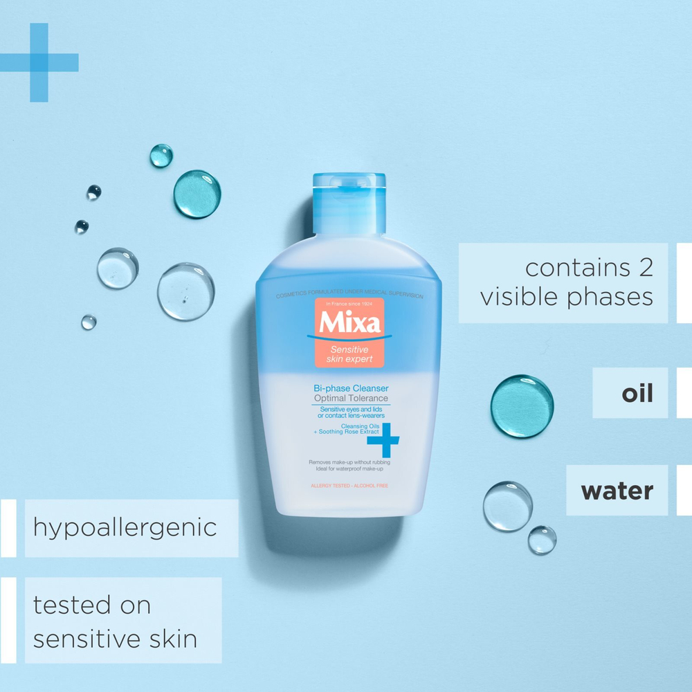 MIXA Optimal Tolerance - двухкомпонентное средство для снятия макияжа с глаз /   125  ml  / GTIN 3600550305036