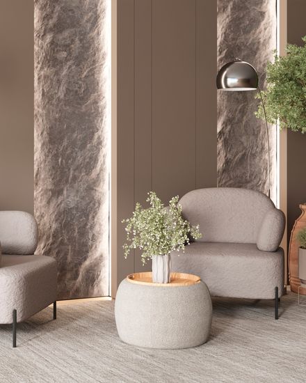 Пуф-столик Люкке с ящиком серый