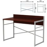 Стол письменный на металлокаркасе, 1200х590х855 мм, серый каркас, ЛДСП, "орех", Д-248