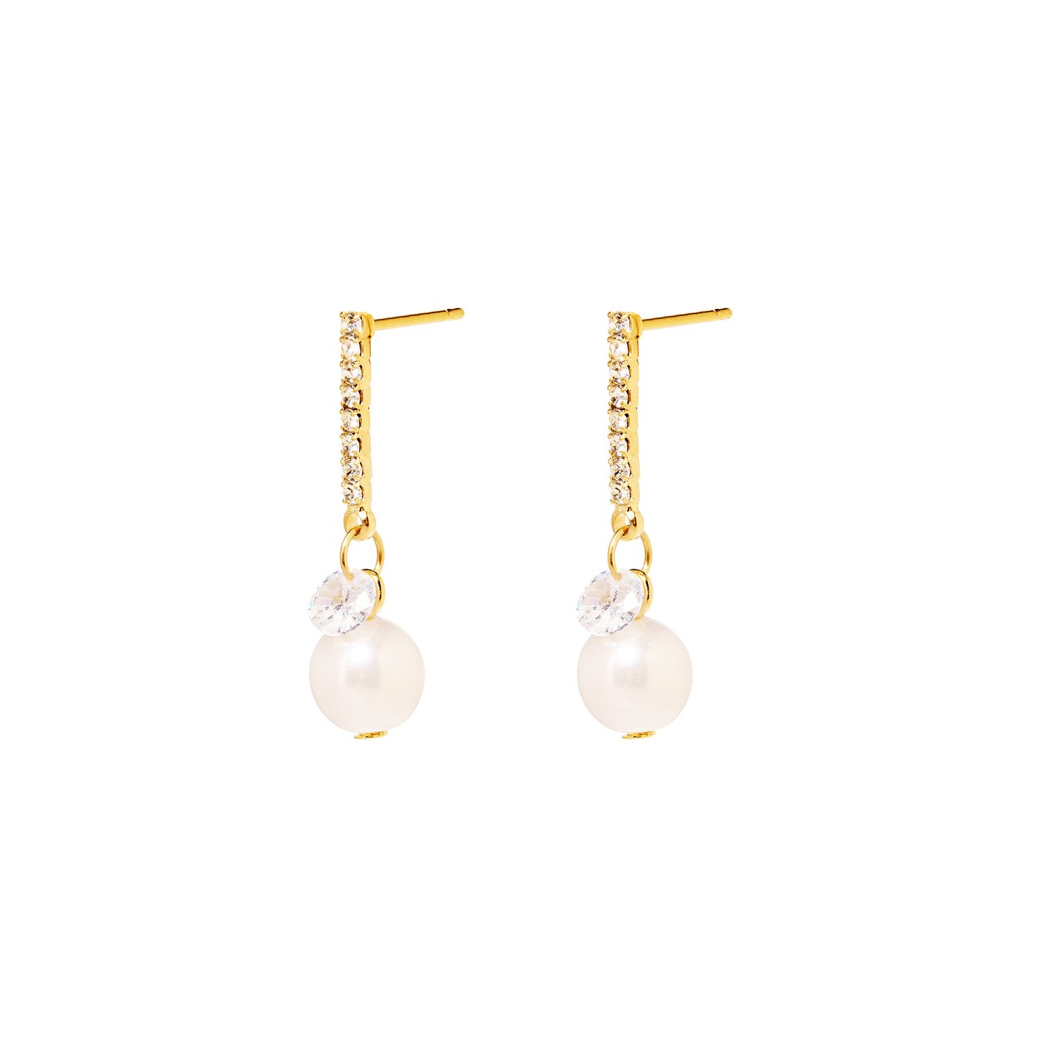 Серьги Dangling Pearls Earrings - Gold