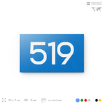 Номер на дверь 519, табличка на дверь для офиса, квартиры, кабинета, аудитории, склада, голубая 120х70 мм, Айдентика Технолоджи