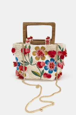 ZARA МИНИ-СУМКА С ВЫШИВКОЙ, РАЗНОЦВЕТНЫЙ