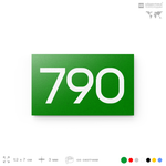 Номер на дверь 790, табличка на дверь для офиса, квартиры, кабинета, аудитории, склада, зеленая 120х70 мм, Айдентика Технолоджи