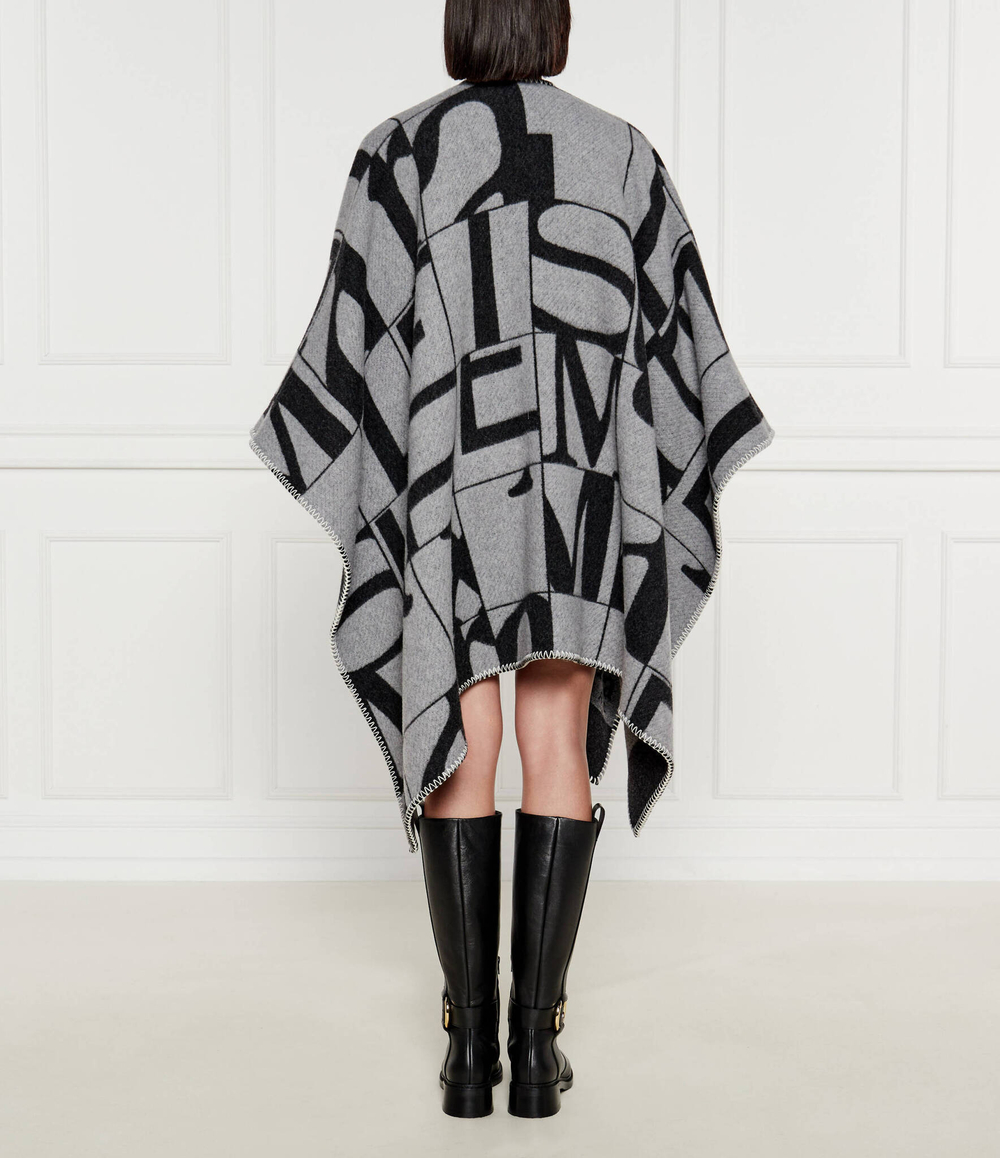 Хлопковое пончо Max Mara Leisure - серый(267360386)