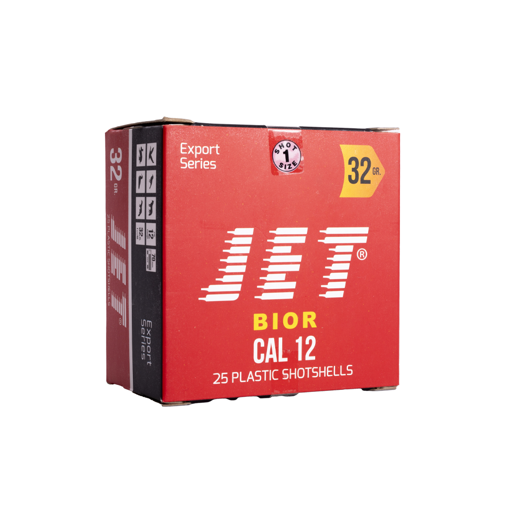 Патрон 12/70 JET дробь №1 Bior, 32гр., коробка 25 шт.