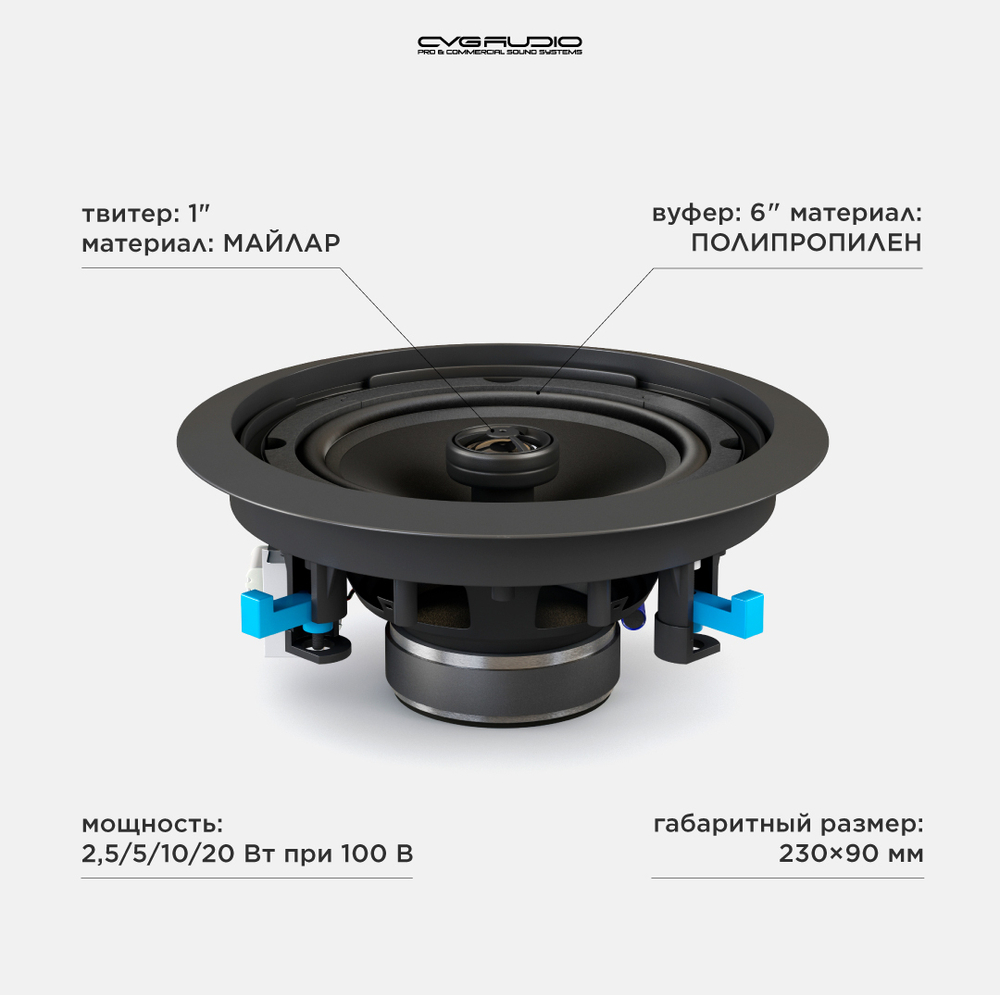 CVGAUDIO CRX6TBL Потолочная встраиваемая акустическая система 100V line
