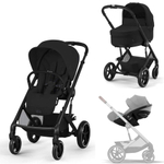 Коляска Cybex Balios S Lux BLK complete Cloud G Stone Grey Plus Base G 4 в 1 Moon Black с дождевиками