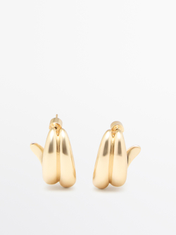 Massimo Dutti Серьги-кольца, золотистый