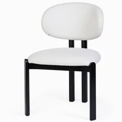 Обеденный стул Sage, черные ножки с белой обивкой