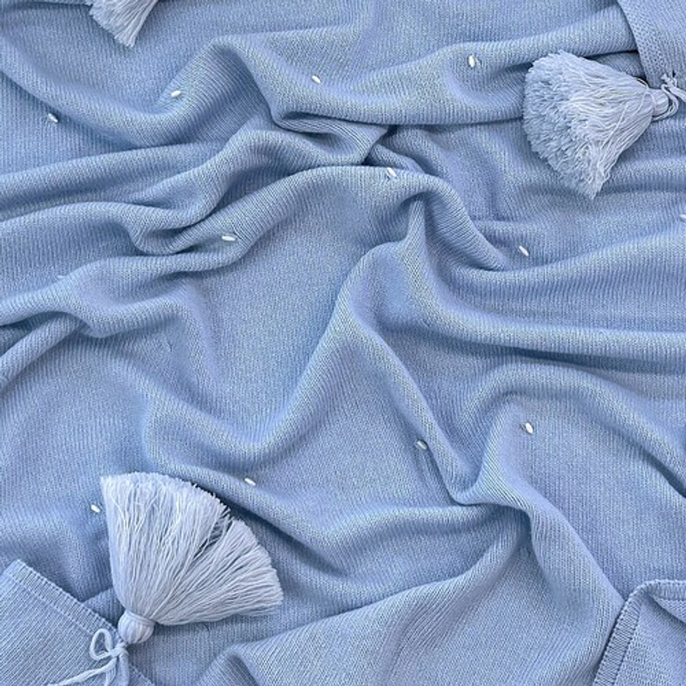 Плед-палантин GRACE STONE Rene Real небесный голубой 110x170 см