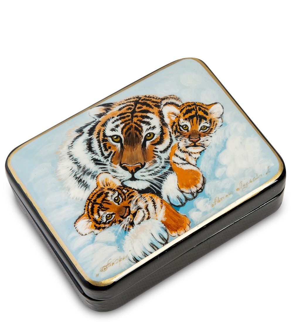 Народные промыслы ШК-55/118 Шкатулка «Тигры» исп. Лидяева