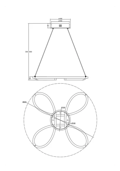 Подвесной светильник FR6047PL-L70W Джамбо 43 Вт LED Freya fr6047pl-l70w