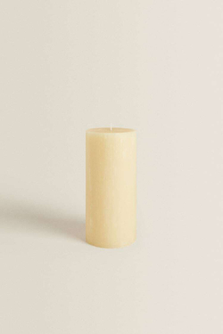ZARA HOME ДЛИННАЯ ЦИЛИНДРИЧЕСКАЯ СВЕЧА, СЛИВОЧНОЕ МАСЛО