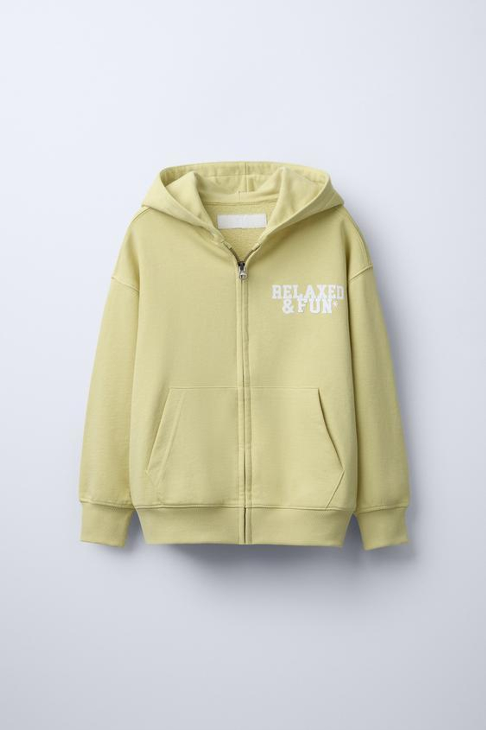 ZARA ТОЛСТОВКА С НАДПИСЬЮ И ЗАСТЕЖКОЙ-МОЛНИЕЙ, ЖЕЛТЫЙ