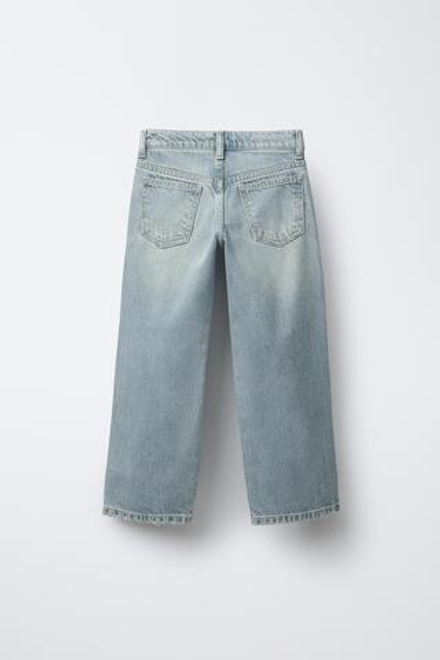 ZARA ДЖИНСЫ ШИРОКОГО КРОЯ, СИНИЙ