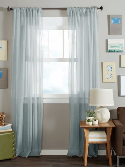 Длинные шторы. Тюль вуаль Nouvelle-2 (Light Blue)