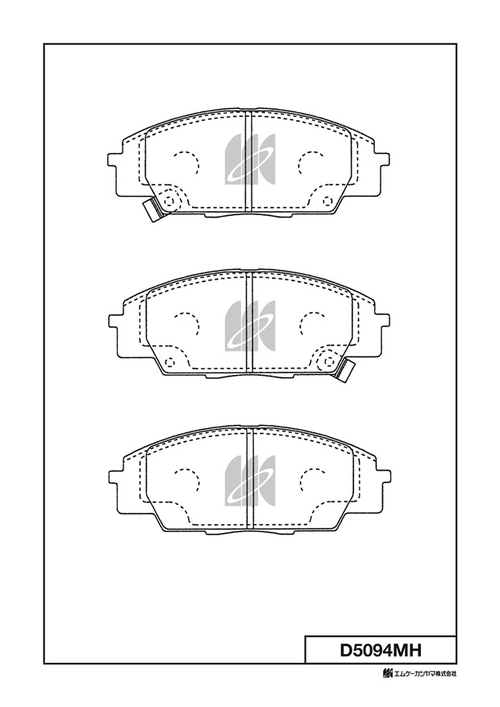 Дисковые тормозные колодки KASHIYAMA (противоскрипная пластина в компл.) D5094MH