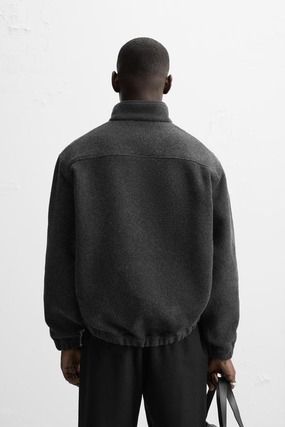 ZARA ТОЛСТОВКА ИЗ ПОЛАРФЛИСА С ВОРОТНИКОМ НА МОЛНИИ, АНТРАЦИТОВО-СЕРЫЙ