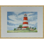 Картина акварельная авторская в паспарту 30х40 см на стену для интерьера "Маяк Хэпписбург "