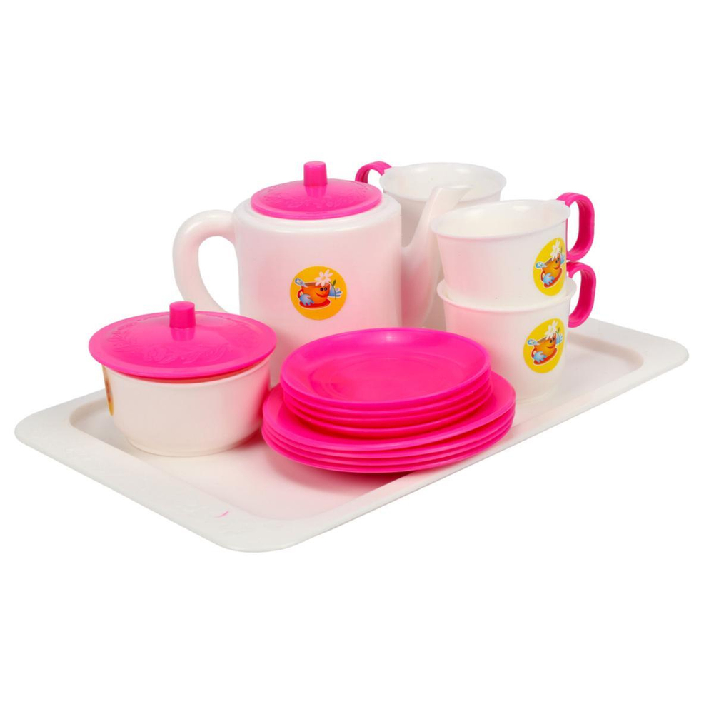 Набор чайный (14 предметов, на подносе) (Пластмастер)