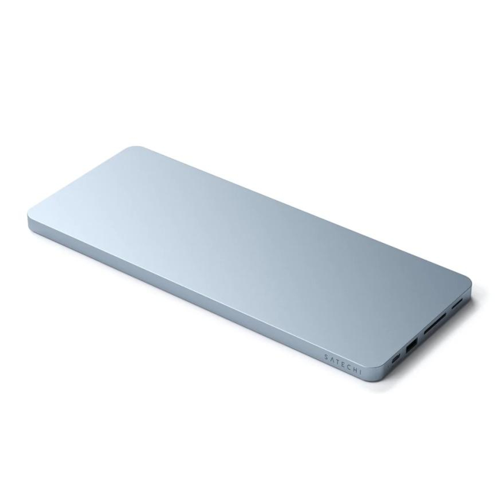 USB-Хаб с отсеком для SSD Satechi Slim Dock (USB-C) для iMac 24" (2021 и новее) (ST-UCISD) Подключение: съёмный кабель USB-C. Порты: USB-C, USB-A 3.2 Gen 1, 2 USB-A 2.0, microSD UHS-I, SD UHS-I. Есть отсек для SSD M.2 NVMe/SATA