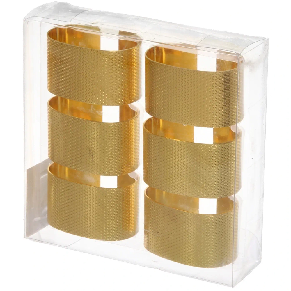 Набор колец для салфеток 6шт «Ампир» 5,5*3см, золото