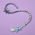 Ободок карнавальный с косичкой «Сияние бриллиантов», микс розовый/голубой