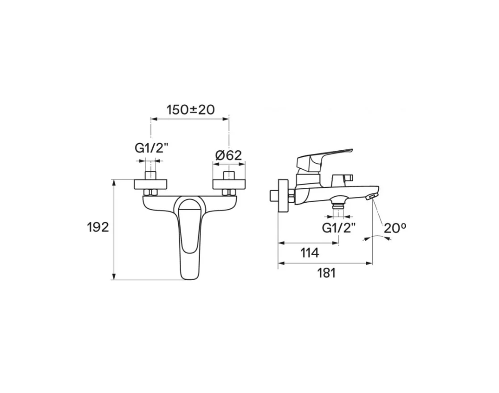 Смеситель для ванны с душем Santek Форт с аксессуарами, хром, WH5A10004C001