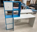 Стол письменный В-4 белый/бирюза