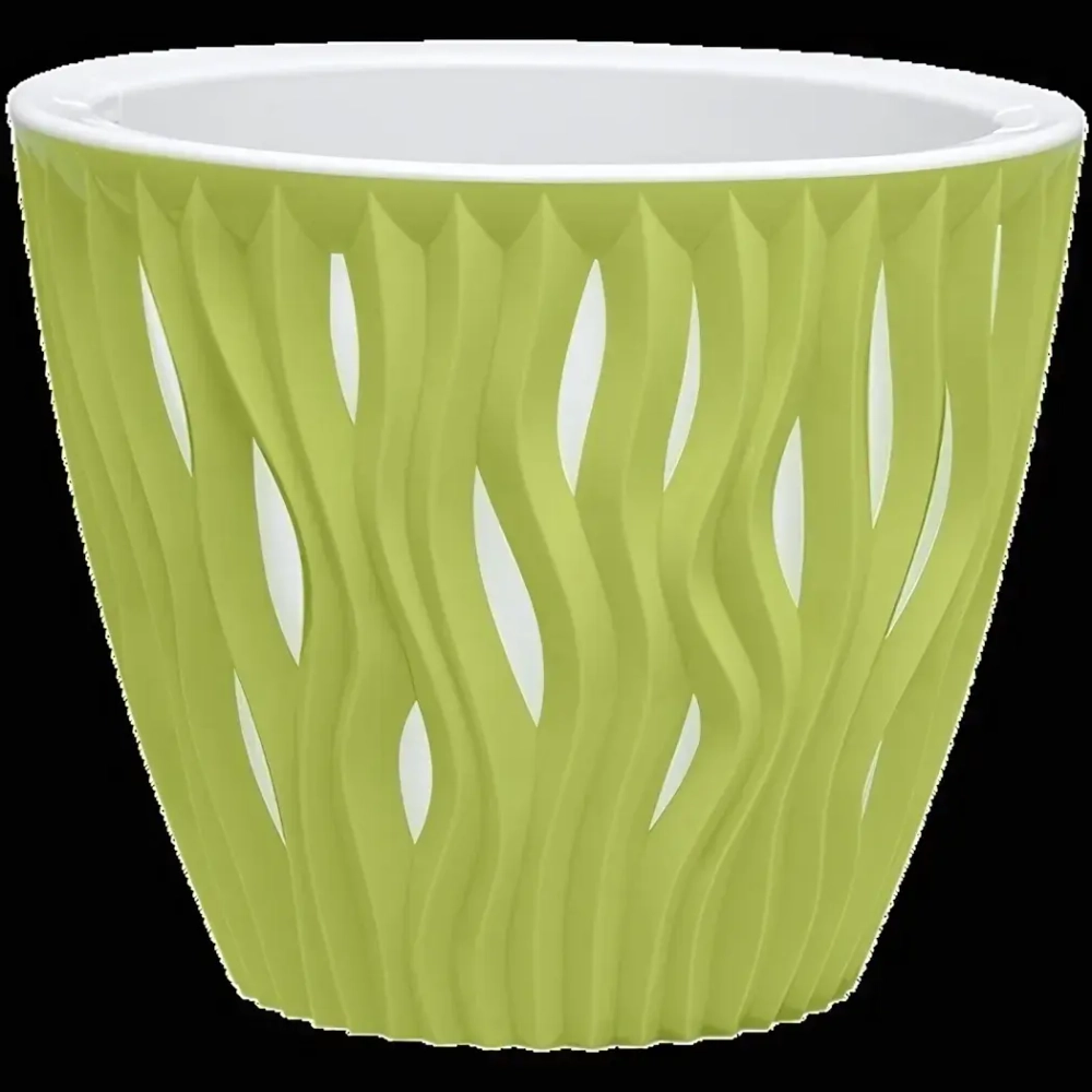 Кашпо для цветов пластиковое 1,6л d-16см «Вдохновение» Фисташковый