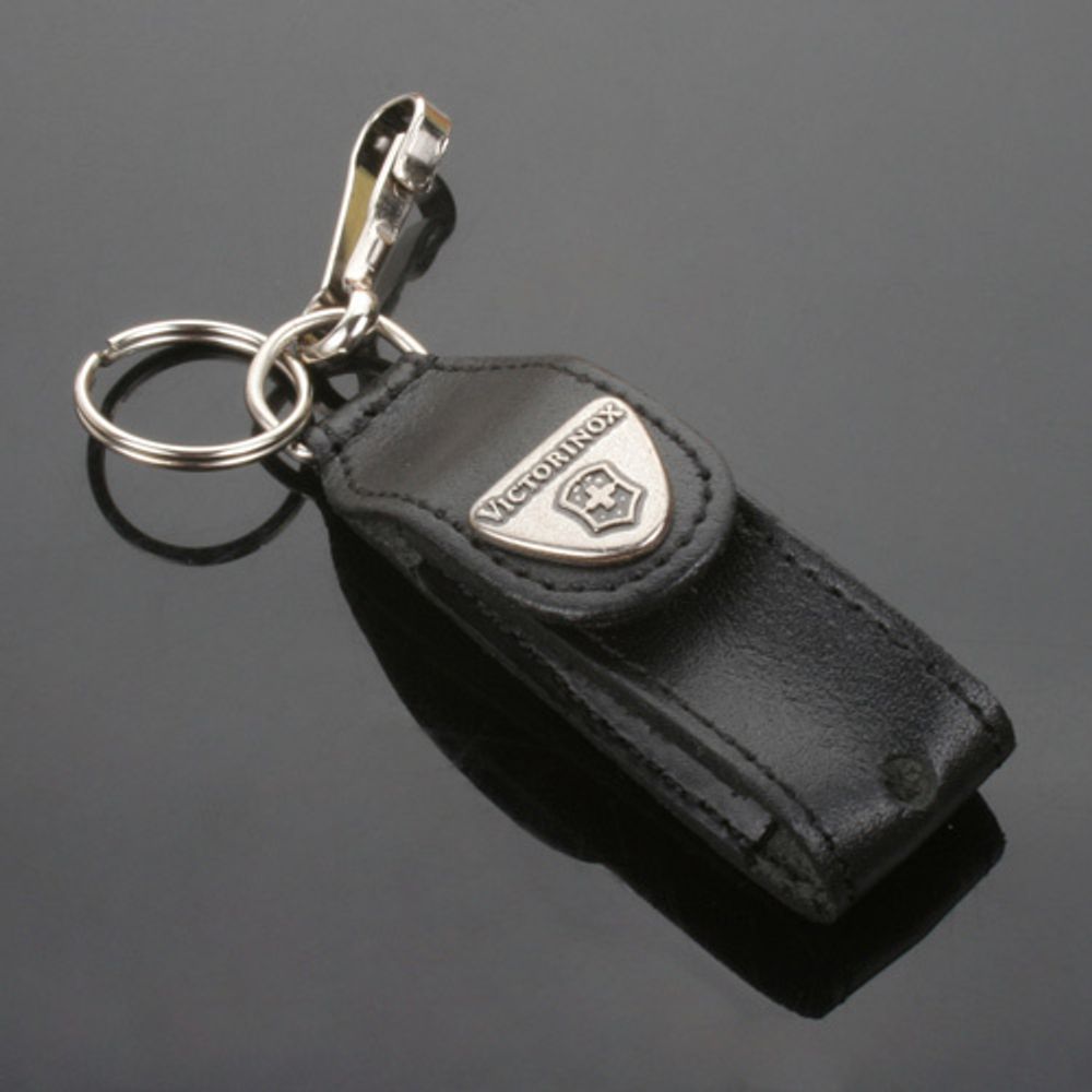 ехол Victorinox для 58мм толищна 2-4 ур с карабином и кольцом кожа черный (4.0515)