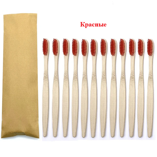 Бамбуковая зубная щетка средней жесткости